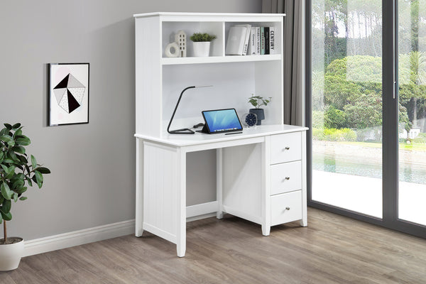 Hickory Desk W/Hutch#White