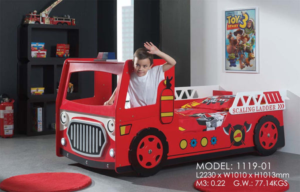 Modern Fire Engine Kids Car Bed#Red
